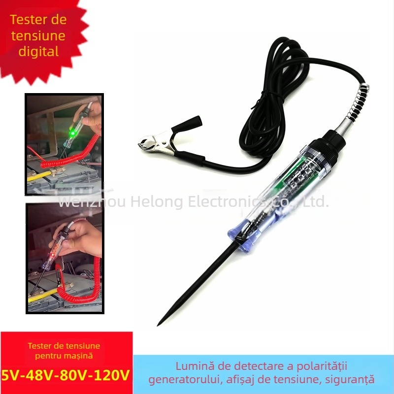 Tester electric auto cu afișaj digital, Detectare DC 5–80V, Gama de test 5–60–80–120V, HL-1680/HL-1681