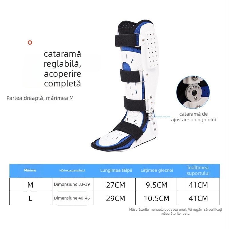 Corector pentru piciorul picat cu suport de inversie pentru gleznă — orteză pentru picior și gleznă, din țesătură compozită