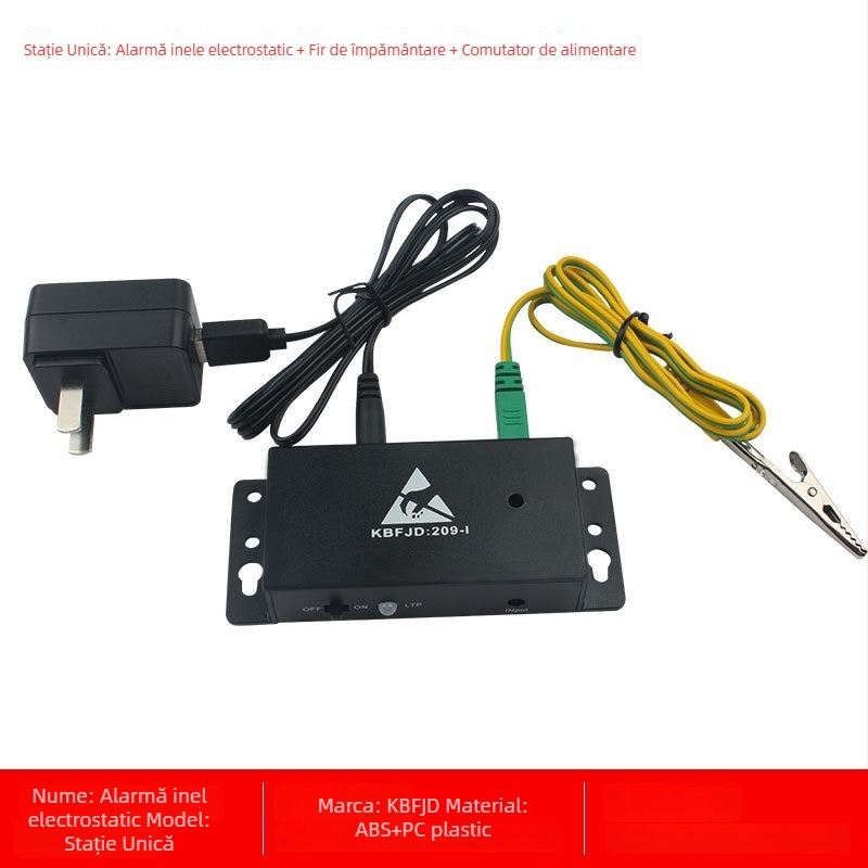 Alarmă inel electrostatic - Brand KBFJD, Model 209-1, Cablu de împământare inclus, Detector online ESD, Certificare ZKT-2209207037C