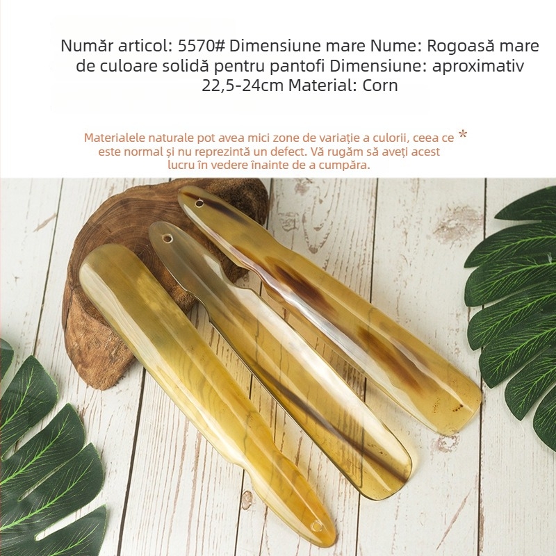 Lingură de încălțăminte din corn de yak, design ergonomic și simplu; Model: Mic/Mediu/Mare; Brand: Remembering qingsi