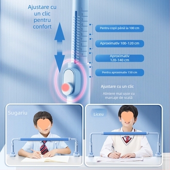 Corretor de postură din lemn pentru copii — primăvară, elevi de școală primară, corectarea poziției de scris și protecția viziunii