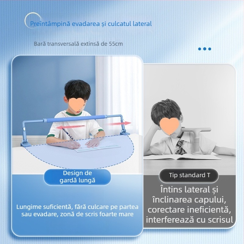 Corretor de postură din lemn pentru copii — primăvară, elevi de școală primară, corectarea poziției de scris și protecția viziunii