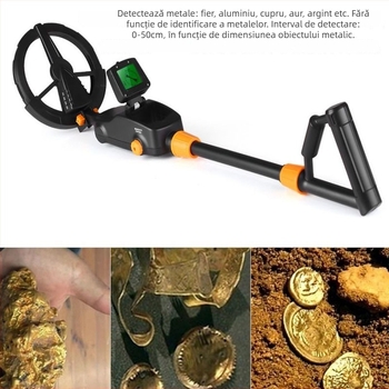 MD-1008A Detector de metale pentru copii; interval de detecție 0–40 cm; detectează monede, monede de cupru și inele de aur; semnal sonor.