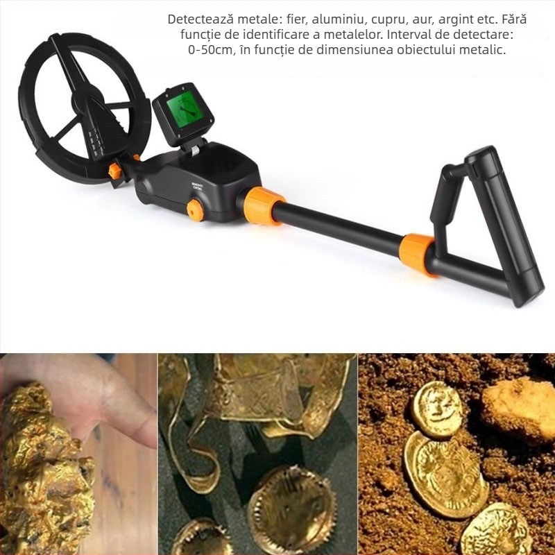 MD-1008A Detector de metale pentru copii; interval de detecție 0–40 cm; detectează monede, monede de cupru și inele de aur; semnal sonor.