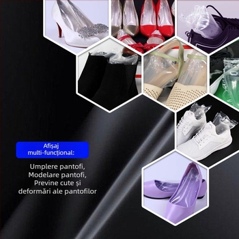 Umplutură pneumatică din nailon pentru pantofi și întinzător cu film cu bule mari, diametrul 165 mm, înălțimea 75 mm, lățimea filmului 17 mm; previne cutele și deformările.