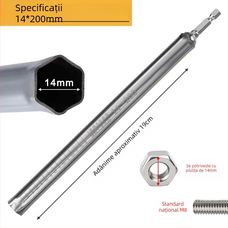 Cheie extinsă cu cap torx pentru nivelare, pentru șină de tavan din oțel ușor gol (Brand: Qian Qi; Import: Nu; Personalizare: Nu)