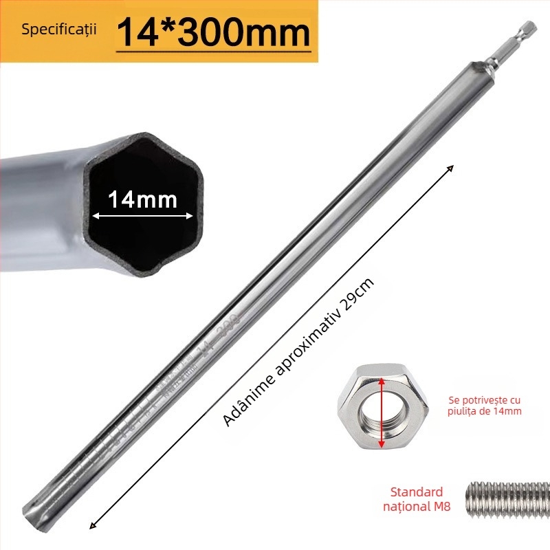 Cheie extinsă cu cap torx pentru nivelare, pentru șină de tavan din oțel ușor gol (Brand: Qian Qi; Import: Nu; Personalizare: Nu)