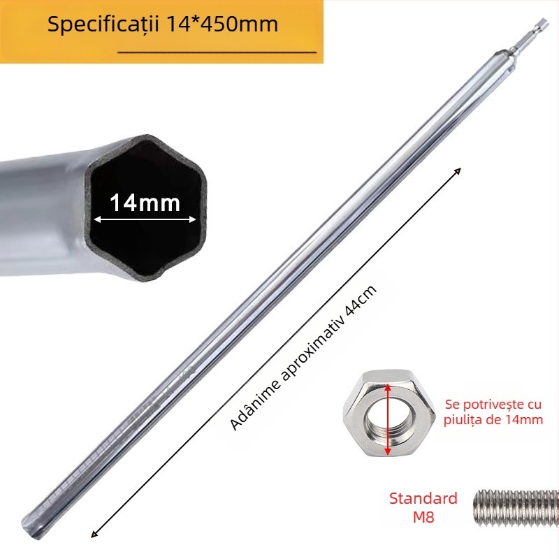 Cheie extinsă cu cap torx pentru nivelare, pentru șină de tavan din oțel ușor gol (Brand: Qian Qi; Import: Nu; Personalizare: Nu)