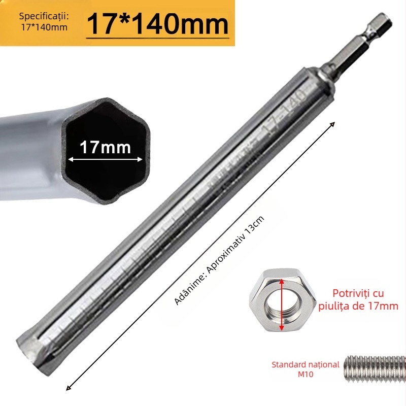 Cheie extinsă cu cap torx pentru nivelare, pentru șină de tavan din oțel ușor gol (Brand: Qian Qi; Import: Nu; Personalizare: Nu)