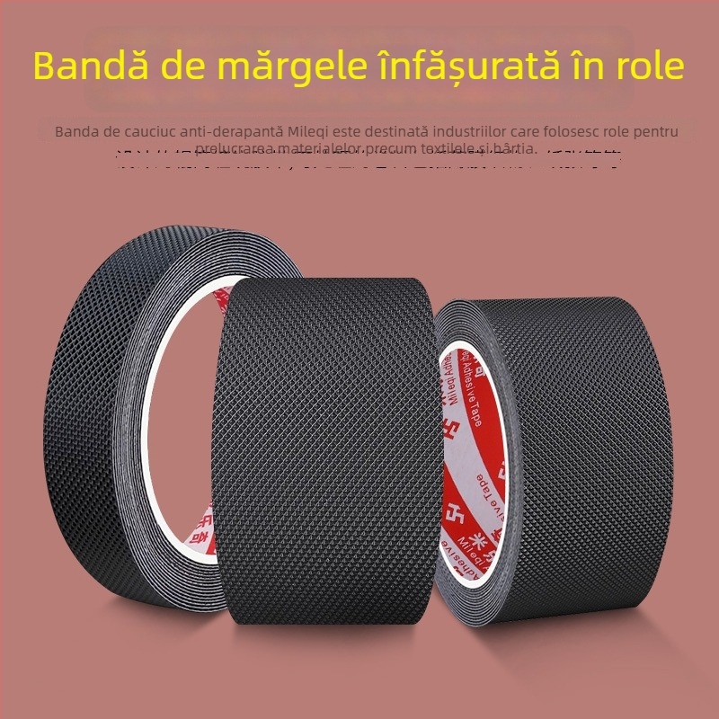 Bandă antiderupătoare Milky pentru scări, rezistentă la apă și uzură, grosime 0.15 mm, bază PEVA, adeziv pe bază de ulei, lungimi 1 m, 2 m sau 5 m, potrivită pentru vârstnici și copii