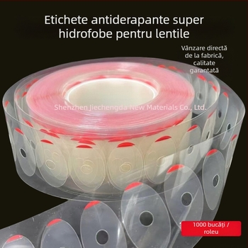 Etichete antiderapante pentru procesarea ochelarilor | Material de bază PET, adeziv acrilic, grosime 0,08 mm, rezistență la temperaturi 0–130 °C, aderență ridicată
