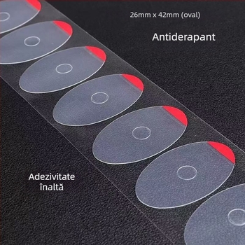 Etichete antiderapante pentru procesarea ochelarilor | Material de bază PET, adeziv acrilic, grosime 0,08 mm, rezistență la temperaturi 0–130 °C, aderență ridicată
