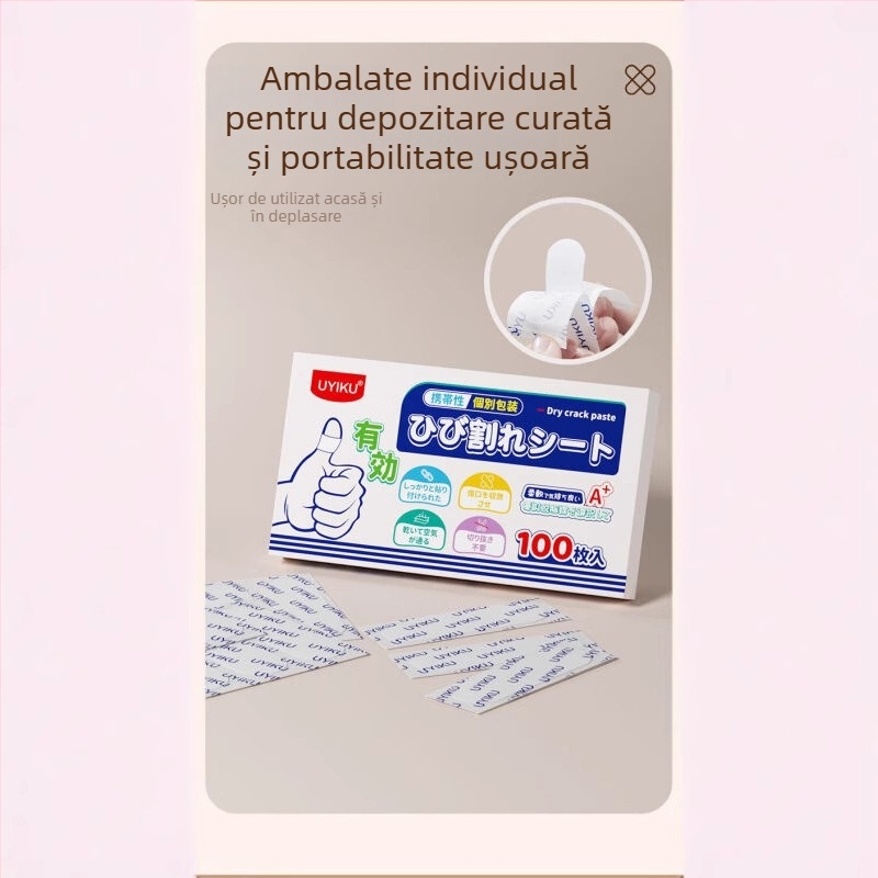 Patch uscat pentru crăpături la mâini și picioare, țesătură respirabilă cu vâscozitate înaltă, UYIKU, de unică folosință, valabil 2 ani, grosime 3 mm