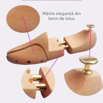 Tanchen Formă de pantofi din lemn, extensor reglabil pentru sneakers, pantofi din piele și casual, anti-pliere și anti-deformare, unisex