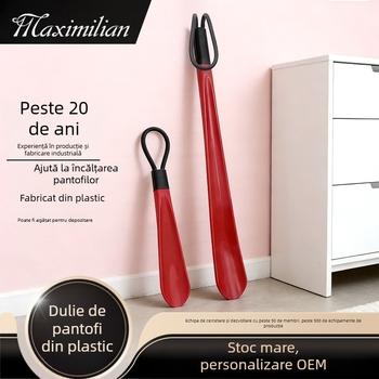 Shoehorn din plastic, cu mâner lung, design de agățare, ajutor pentru îngrijire