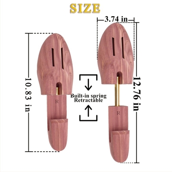 Extensor de pantofi din lemn, reglabil, pentru pantofi din piele, protecție a formei, anti-pliere și deodorare