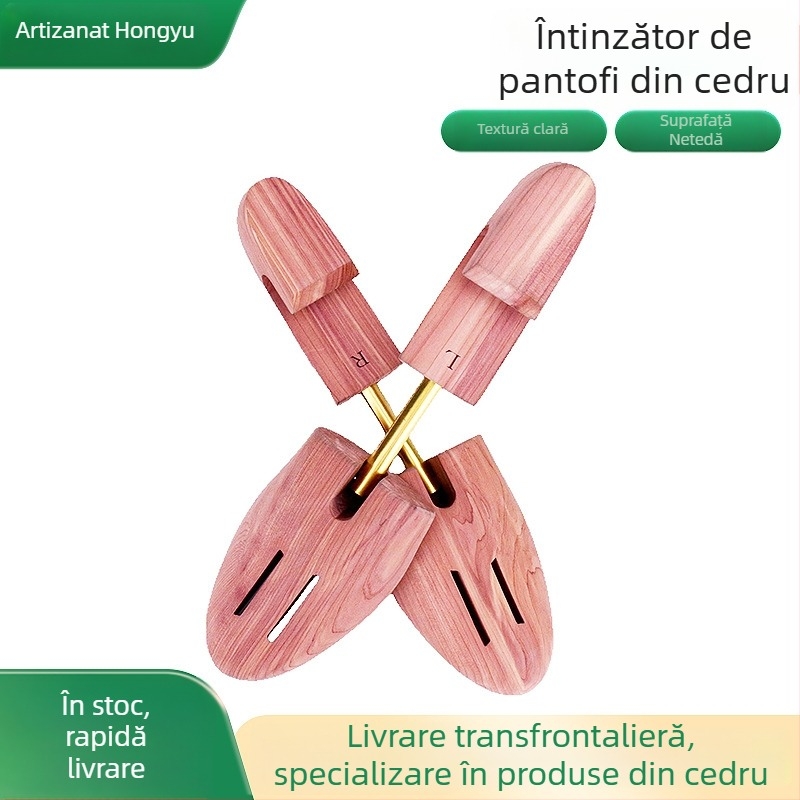 Extensor de pantofi din lemn, reglabil, pentru pantofi din piele, protecție a formei, anti-pliere și deodorare