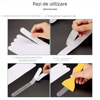 Bandă PEVA antiderapantă pentru baie, stabilizarea podelei, adeziv pe bază de cauciuc, 100 N/m