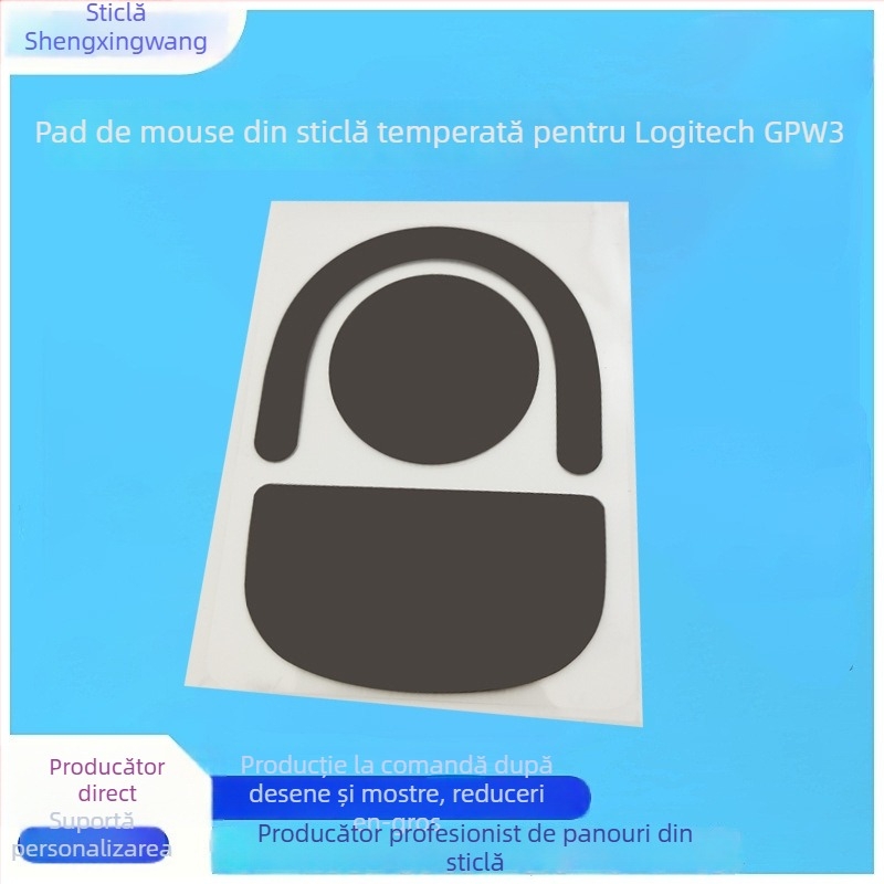 GPW3 Gen suport pentru mouse de gaming din sticlă întărită – rezistent la uzură, senzație catifelată; imprimare serigrafică; personalizabil după desene