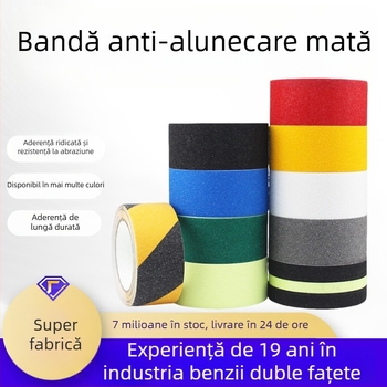 Bandă PVC antiderapantă pentru scări – 80 µm, suprafață granuloasă, sistem adeziv polipropilenic, seria Anti-Slip Tape, lungime și lățime personalizabile