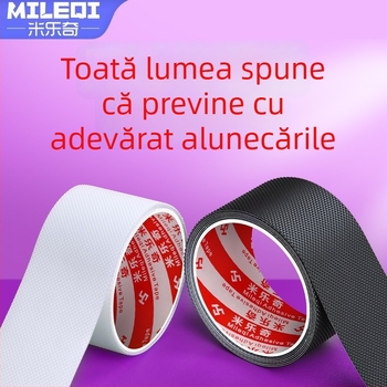 Bandă antiderapantă din cauciuc pentru podea de baie, model plasă, autoadezivă, grosime 0,75 mm, bandă cu adeziv pe o singură față