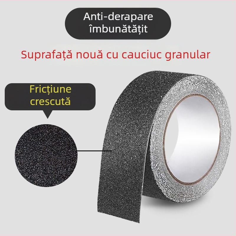 Covor antiderapant pentru trepte de scară cu suprafață diamant granulat, durabil, frecare înaltă, bază adezivă PVC