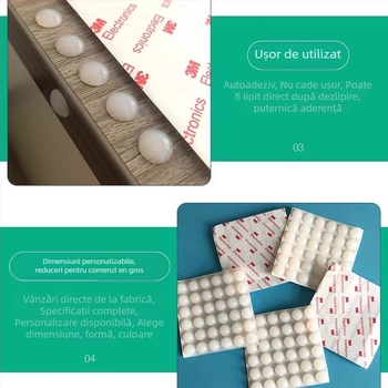 Tamponi din silicon anti-coliziune Yixing pentru uși, dulapuri și electrocasnice — silicon, anti-alunecare, anti-coliziune și reducere a zgomotului