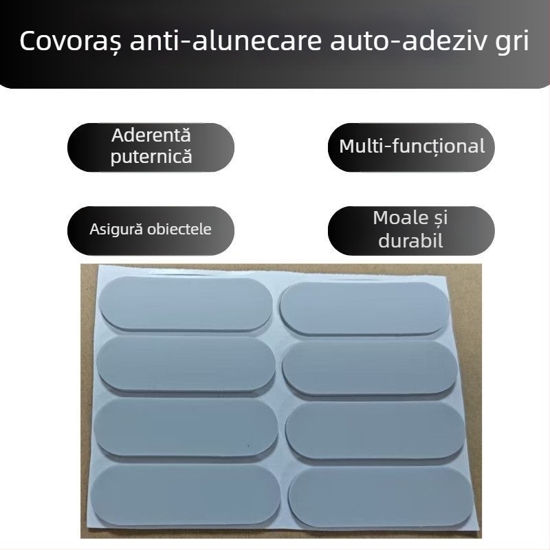 Set de 8 tampoane ovale din silicon, autoadezive, antiderapante, cu absorbție la șocuri
