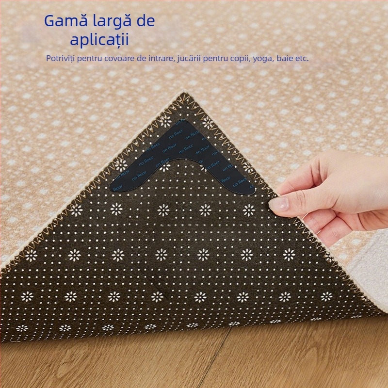 Covorașe antiderapante în formă de L, autoadezive, fără urme, pentru mobilier și electrocasnice, PU+adeziv