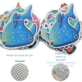 Sunset autocolante autoadezive anti-derapante pentru podea și pereți, design ocean desen animat, bază din cauciuc, 20 buc./pachet, grosime 0,8 mm