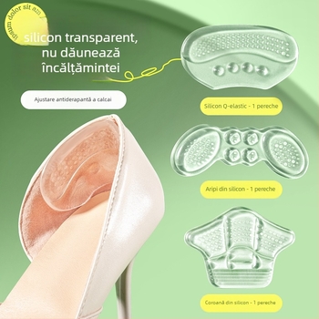 Autocolante din silicon pentru călcâie, transparente – fără adeziv, model 7026, pentru papuci, toamnă, stil zilnic