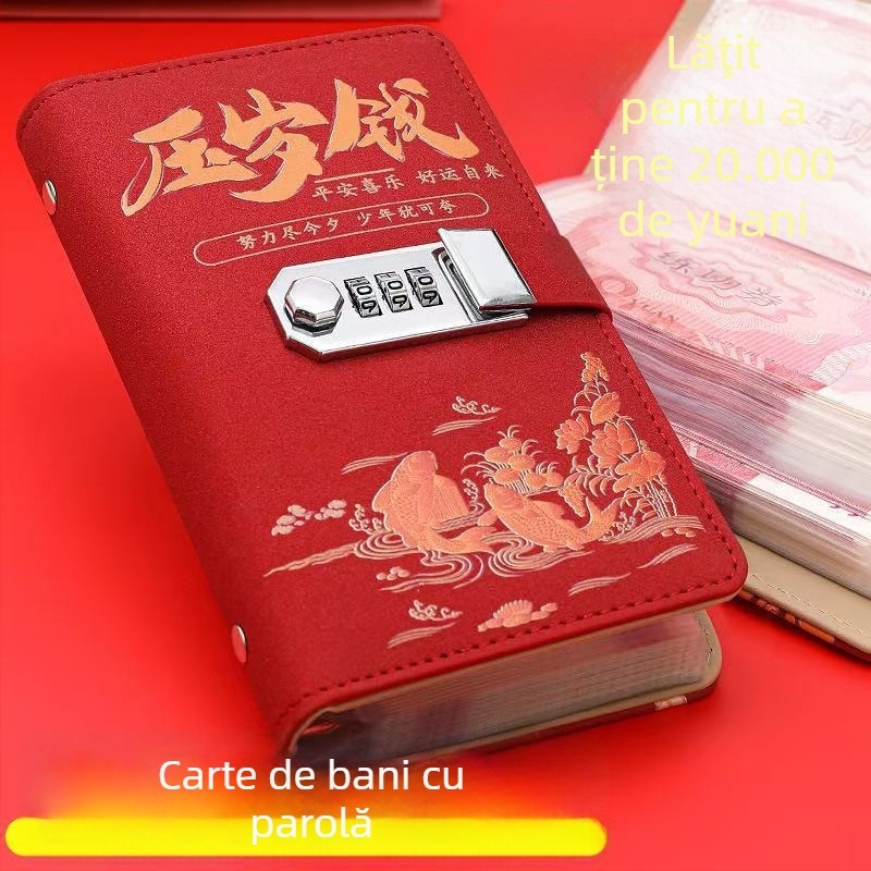 Perseverance Carte de economii din piele cu încuietoare prin parolă — Cadou ideal pentru nunți, zile de naștere și sărbători