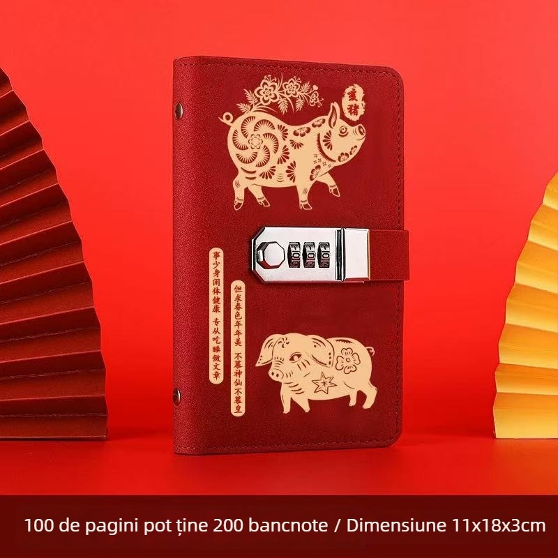 Perseverance Carte de economii din piele cu încuietoare prin parolă — Cadou ideal pentru nunți, zile de naștere și sărbători