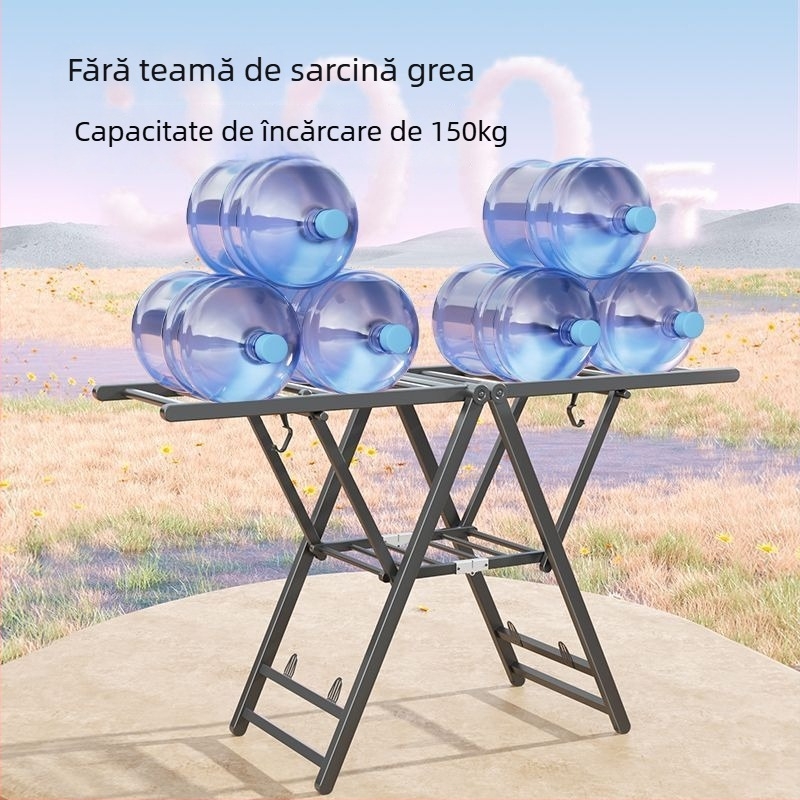 Raft pliabil de uscat haine pentru podea, tip aripă, din fier, mobil, model JGFR-K2