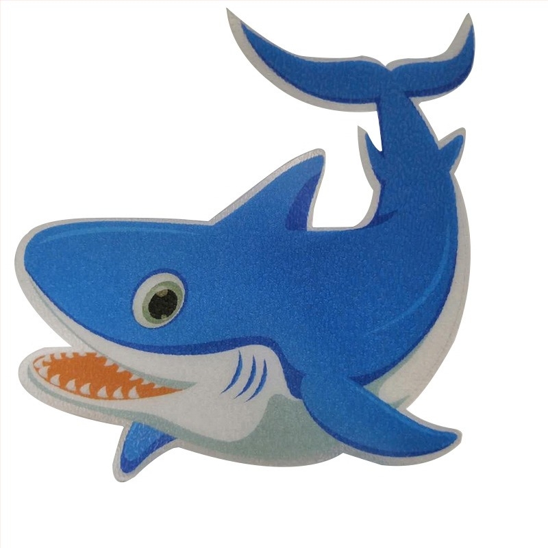 Autocolant antiderapant autoadeziv pentru baie din PEVA, model rechin cu pietriș, pentru suprafețe netede, 0,8 mm grosime