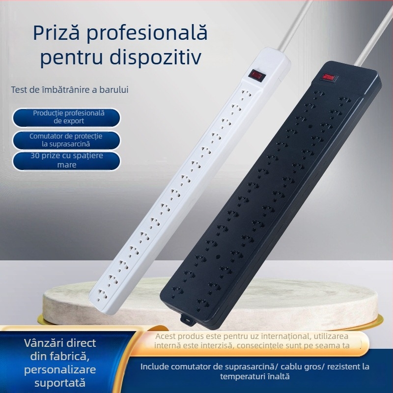 Priză de cablaj, 15/30 găuri, 10A, 220–250V, 2500W, Yaqi