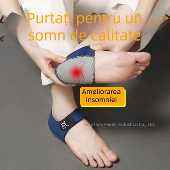 Protector de călcâi cu Velcro, terapie magnetică, protecție anti-crăpări, încălzire pentru picior, model 01, potrivit pentru adidași, pantofi din piele, ghete