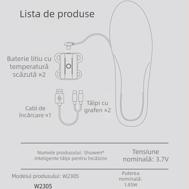Talpă încălzită cu arc – talpă întreagă, material Poron PU gel velvet, compatibilă cu încălțăminte sport, piele, bocanci, casual și de lucru; marcă privată autorizată