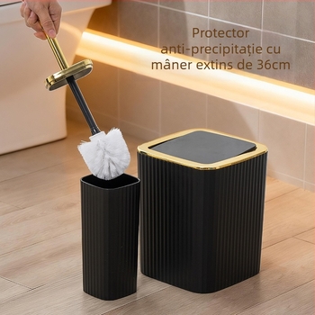 Set baie cu șase piese, din plastic; include coș de gunoi, perie pentru toaletă, sticluță cu pompă, săpunieră (material: plastic; număr produs: 100; imprimare logo personalizată: da; procesare personalizată: da)