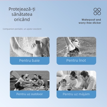 Bandaj adeziv unică folosință impermeabil, respirabil, transparent, fără urme, portabil, material textil, 120 bucăți, valabilitate 3 ani