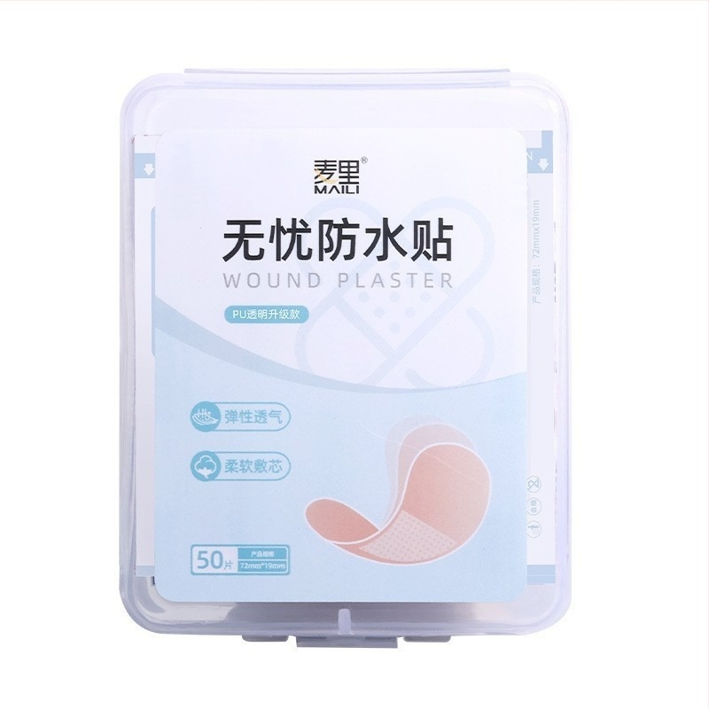 Bandaj adeziv unică folosință impermeabil, respirabil, transparent, fără urme, portabil, material textil, 120 bucăți, valabilitate 3 ani