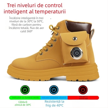 Papuci încălziți cu USB, reîncărcabili, RH909, partea superioară PU, talpă din plastic