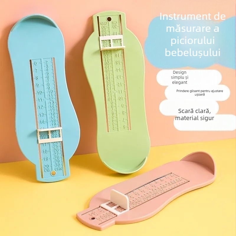 Măsurător pentru talpa copiilor, din plastic, model Foot measurer, utilizare casnică, 0–8 ani