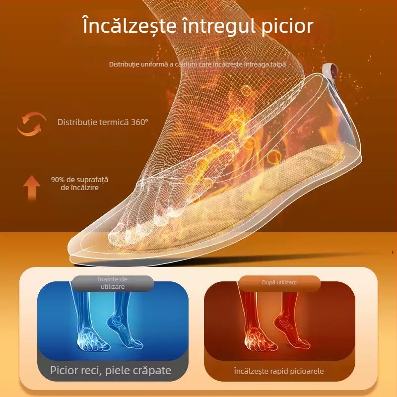 Talpă autoîncălzită pentru iarnă - fără încărcare, unisex, model 1-2, pentru pantofi universali, adulți