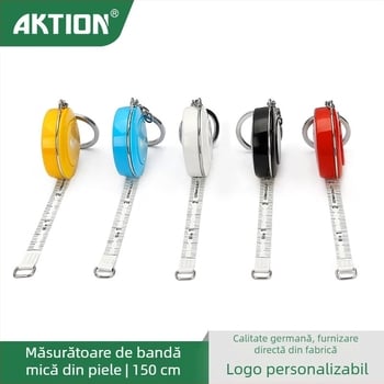 Ankexin mini bandă de măsurat cu breloc, lungime 1,5 m, din plastic, măsurare talie și mărime haine, portabil