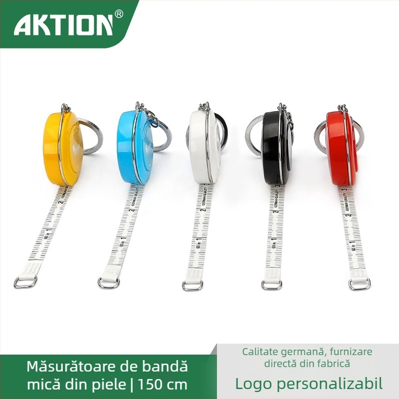 Ankexin mini bandă de măsurat cu breloc, lungime 1,5 m, din plastic, măsurare talie și mărime haine, portabil