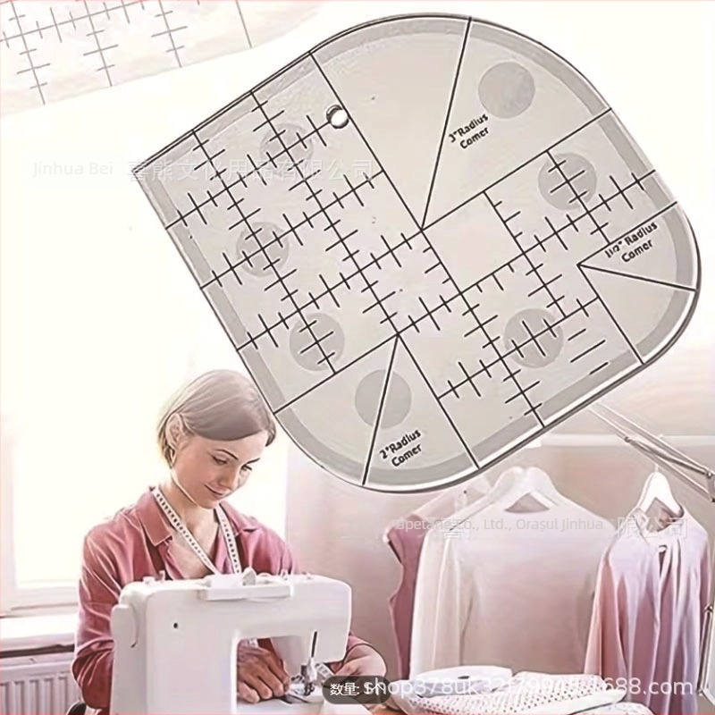 Riglă acrilică multifuncțională pentru patchwork - șablon DIY cu instrument de tăiere cu rotiță, model A6