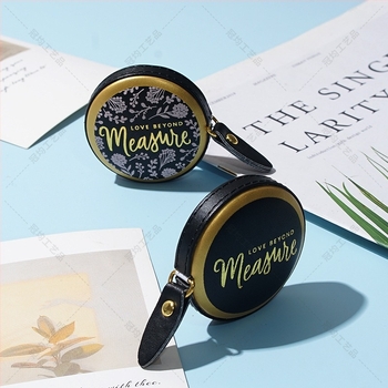Ruletă de măsurat din piele PU, Crown average, intervalul 1.5m/2m/3m, personalizare disponibilă