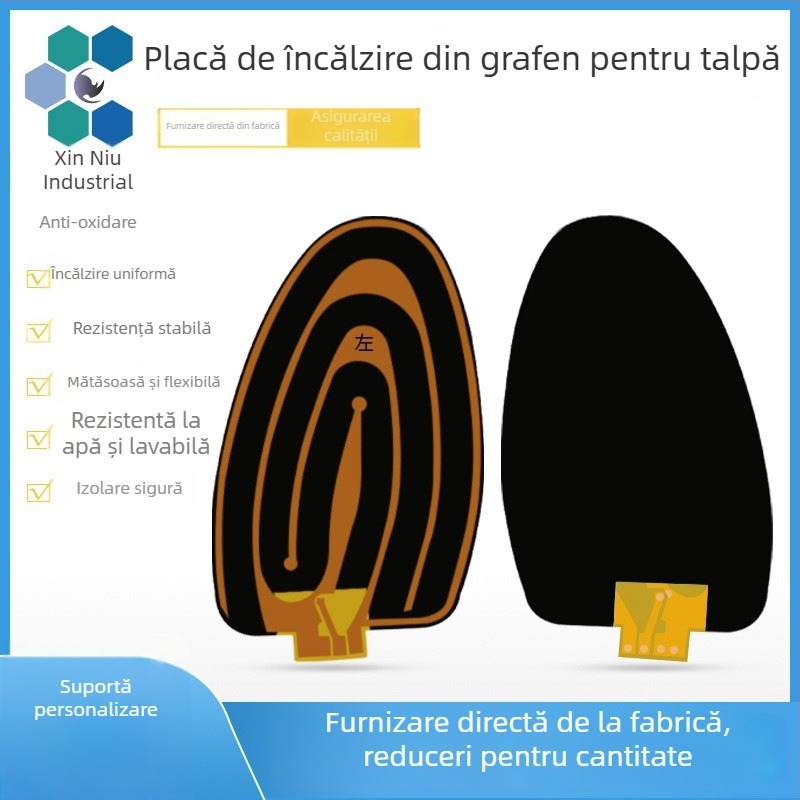 Încălzitor de pantofi pentru exterior cu talpă încălzită din grafen și film flexibil de încălzire 5V/3.7V, CE-Certificat