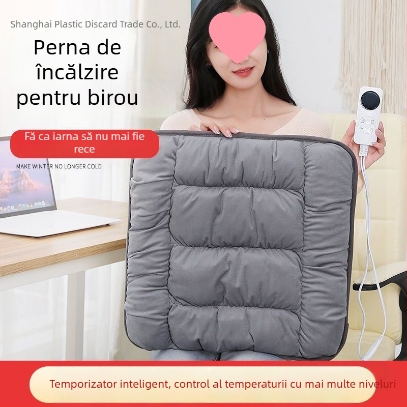 Perne de șezut pentru birou cu husă detașabilă lavabilă; material PU pe suprafață; alimentare USB, încălzire electrică pentru ședere îndelungată